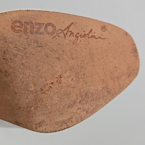 Enzo Angiolini Women's White Leather Slingback Peep Toe Heeled Shoes Size 6B - Picture 12 of 16